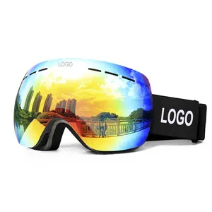 Kacamata goggle salju keamanan tahan angin lensa ganda antikabut 2024 dapat diatur kacamata ski snowboarding