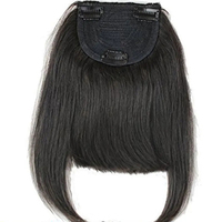 Frange 3D Air Curved Bang en cheveux humains vierges 100% couleur naturelle, coupe droite, extension à clipser avec postiche latéral