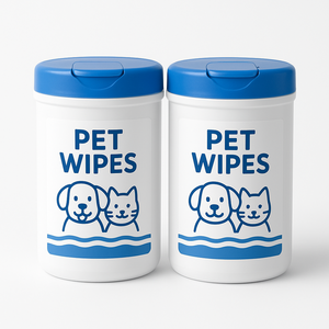 80 lingettes humides sans alcool pour le corps, les poils et les pattes des animaux de compagnie, en boîte - Product Image 3