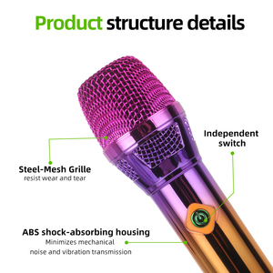 Microphone filaire portatif haute fidélité <span class=keywords><strong>en</strong></span> métal Demao Performance professionnelle Connexion extérieure Audio Chant Karaoké - Product Image 3