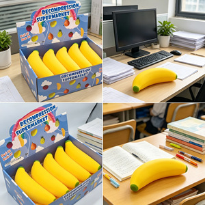 Juguete Realista de Plátano Falso, Blandito, de Rebote Lento, Estirable, Simulación de Fruta, Juguete Antiestrés para Apretar - Product Image 3