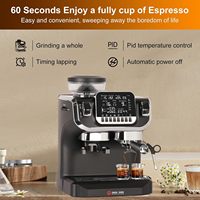 Cafetera Eléctrica Automática de Espresso de un Solo Tiro con Molinillo de Granos, Pantalla de Alto Rendimiento, 1560W, Carcasa de PP, para Hogar y Hotel