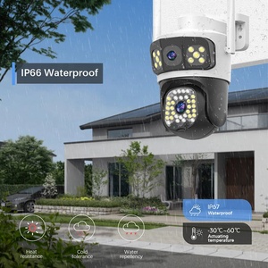 Ống kính kép CCTV ngoài trời không dây Wifi máy ảnh 2MP + 2MP đầy đủ màu sắc hình người phát hiện IP PTZ Dome Camera - Product Image 4