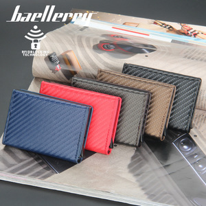 Baellerry Card Holder PU Leather Embossed <b>RFID</b> <b>Blocking</b> Multi Card <b>Wallet</b> Men's Slim Credit Card Case Black - Product Image 4