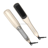 Cepillo Profesional de Vapor para Alisar el Cabello, Peine Iónico para Peinar con Vapor, Máquina de Peinado para Salón de Belleza con Cuidado de Humectación