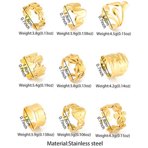 Anillo Ajustable Simple para el Día a Día - Bañado en Oro Ajuste Cómodo Mujer, Moda al Por Mayor Económica - Product Image 4