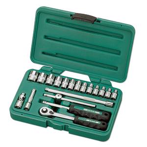 Juego de Llaves de Impacto de 19 Piezas con Punta de 1/4 de Pulgada, en Caja Metálica, Kit de Herramientas Manuales para Trabajos de Precisión - Product Image 1