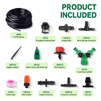 Kit d'irrigation goutte à goutte de 40 m - Arrosage agricole transfrontalier avec goutteurs et buses pour la maison et la ferme