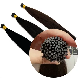 Best Seller 12A 1B Bone 1g/Strand Cuticle Aligned Indian Raw Vigin Remy Pre-bonded Keratin I Tip Hair Extensions Wholesale