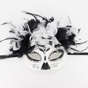 Máscaras del Día de los Muertos, Baile de Máscaras, Cosplay, Accesorios para Fiestas de Disfraces para Mujeres con Flor, Máscara de <span class=keywords><strong>Fantasma</strong></span> Mexicana, Máscaras de Halloween - Product Image 1
