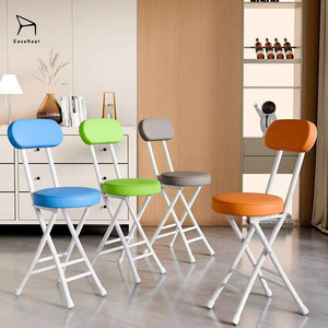 EaseNeat Modern Balcony Furniture Portable With Backrest Leather <strong>Folding</strong> Dining <strong>Chairs</strong> - Product Image 2