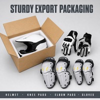 Ensemble de protection pour moto tout-terrain, casque, gants, genouillères, coudières, kit de protection complet pour le motocross pour adultes