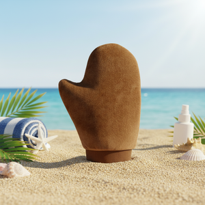 Guante de Baño Exfoliante Grande de Franela Ultra Suave para Aplicación Rápida de Loción Corporal con Orificio para el Pulgar, Ideal para Autobronceado - Product Image 4