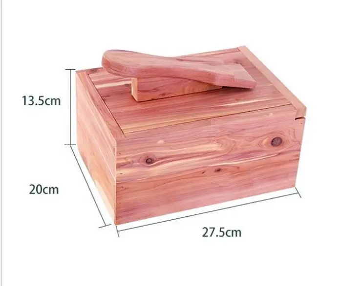 Caja de almacenamiento de madera personalizada, limpieza de zapatos de cedro