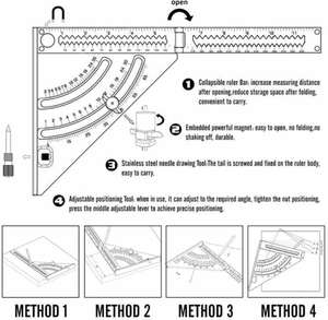 Regla plegable de aleación de aluminio de 6 pulgadas OEM/ODM personalizable para aplicaciones de ingeniería y construcción - Product Image 3