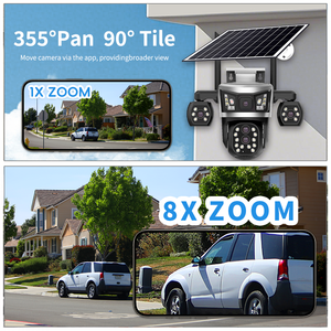 Cámara de Seguridad Solar V380pro 8MP con 4 Lentes, 4 Pantallas, Panel Solar de 8W, Detección Humana por IA, Audio Bidireccional, IP66, 4G, Wifi, PTZ - Product Image 6