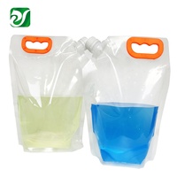 Sac à eau de rangement Transparent pliable, 1l, 1,5 l, 2l, 5l, grand emballage liquide, pochette à bec avec poignée