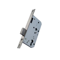 Corps de serrure à mortaise à rouleau unique en acier inoxydable 304, 55 mm de déport, résistant au feu, étanche, antivol, durable