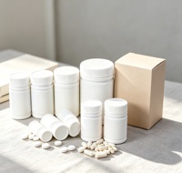 Bouteille en plastique personnalisable de 120 ml, 150 ml, 175 ml pour pilules de vitamines avec bouchon CRC, flacon pour capsules d'huile de poisson, flacon pour animaux de compagnie