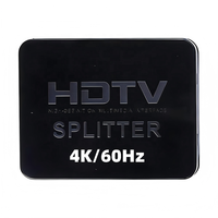 Splitter 4K60Hz V2.0 1 Input 2 Output 1X2 Dual Display 2 Port HUB Repeater Amplifier untuk PS4 PS5 AppleTV HDTV