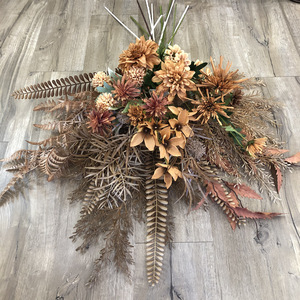 Automne rétro Maillard Style <span class=keywords><strong>fenêtre</strong></span> fleur Art décoration de mariage avec Tau Tau Tau Caramel couleur pâques fausse fleur en gros - Product Image 6