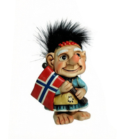 Figurine en résine 3D personnalisée du drapeau norvégien, Viking, Troll, Statue nordique pour la Norvège, la Suède, le Danemark, la Finlande, l'Islande, Décoration souvenir pour la maison