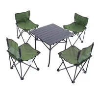 Ensemble de table et de chaises de camping portable de haute qualité, pliable, durable, pour l'extérieur, 4 chaises et 1 table