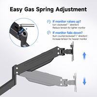 ML8SP 17 "-32" 10kg rentable ressort à gaz double moniteur bras support de bureau Base Double écran support support ordinateur VESA montage