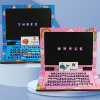 Enfants apprenant l'alphabets et les chiffres cahier en bois étude pad orthographe jouet ordinateur portable