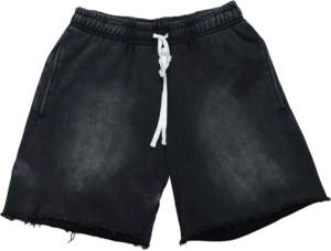 Pantalones Cortos de Verano para Hombre, Estilo Urbano, de Felpa Francesa, Cintura Elástica, Estampado Vintage con Efecto Desgastado por el Sol, Lavado Ácido - Product Image 2