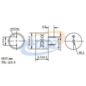 12*6.5mm 42ohm 3.3V 5V 2048Hz 80dB 12065 bên ngoài điều khiển thụ động tích hợp điện tử từ <span class=keywords><strong>buzzer</strong></span> HC12065-42R - Product Image 2