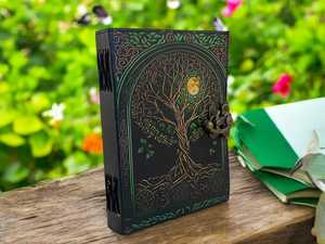 Journal en cuir Arbre de Vie fait main, Grimoire, Livre de sorts - Product Image 2