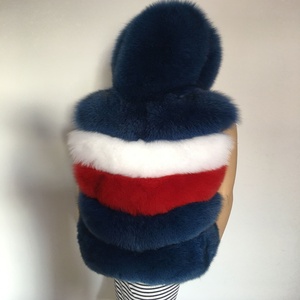 High Quality Women Winter Soft Warm Real fox Fur Vest <strong>Ladies</strong> fox Fur <strong>Gilet</strong> with <strong>Hood</strong> - Product Image 5