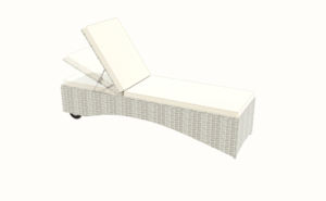 Vietnam Manufacturer Set of Two Adjustable Modern White Grey PE <b>Rattan</b> <b>Sun</b> <b>Loungers</b> with Adjustable Backrest, Removable Cushion - Product Image 3