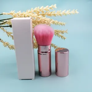 Wholesale Private Label Rose Gold Brush Telescopic Retractable Face Powder Brush Makeup Cosmetic Tools Single Mini Blush Brushes