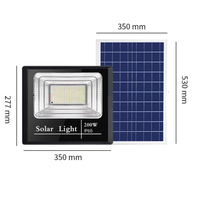 Projecteur solaire LED en aluminium à panneau séparé avec détecteur de mouvement, étanche IP67, haute efficacité 200W, pour stade