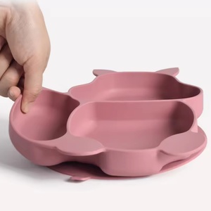 ชุดจานชามช้อนส้อมซิลิโคนสำหรับเด็ก ปลอดสารพิษ เป็นมิตรกับสิ่งแวดล้อม พร้อมจานรองกันลื่นสำหรับเด็กวัยหัดกิน - Product Image 2