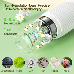 <span class=keywords><strong>Microscopio</strong></span> Electrónico de Mano, Tamaño de Palma de la Mano, Zoom de 1000X, Cuerpo de Plástico ABS, Luz LED, Herramienta de Observación de la Naturaleza para Fotos y Vídeos - Product Image 5