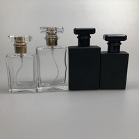 Mini bouteilles rectangulaires carrées brume 30ml 50ml pompe à pulvérisation en forme Oblate bouteille en verre vide bouteille de parfum unisexe pour femme