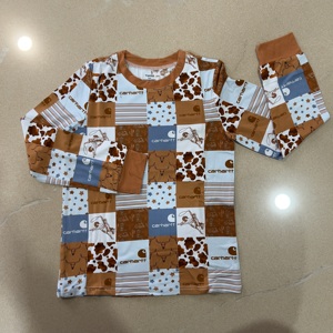 Set Pigiama in Bambù 2 Pezzi con Stampa Occidentale, Scatola Misteriosa, Pigiami in Bambù per Bambini, Abbigliamento da Notte, Completo per Ragazzi - Product Image 2
