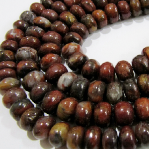 Perles rondes en agate sanguine naturelle, perles en œil de tigre rouge, perles en jade, 8-9 mm, brin de 8 pouces - Product Image 1