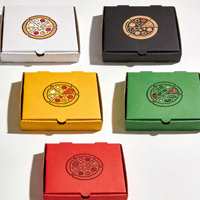 Boîte à pizza en papier de pulpe de qualité alimentaire dégradable, logo personnalisé, emballage de pizza en carton ondulé jetable, usine OEM
