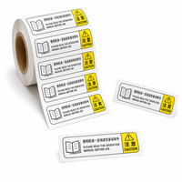Étiquettes d'avertissement personnalisées à lire manuellement, autocollants adhésifs bilingues résistants à la déchirure et imperméables, en rouleaux, pour emballage domestique rectangulaire