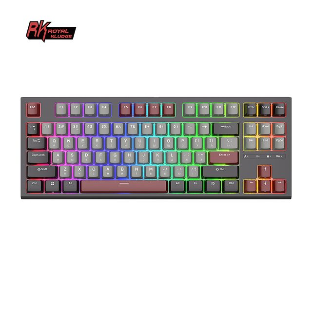 Royal Kludge RK R87 Gaming Mechanical Keyboard Blue Led Rgb Backlight Teclado Gamer Keyboard Custom Russian Language Keyboard