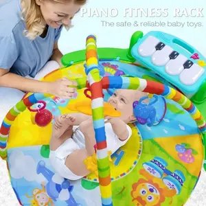Huanger 3 In 1 eğitim piyano bebek spor halı oyuncaklar müzik küçük bebek yürümeye başlayan oyun bebek spor salonu matı bebek için