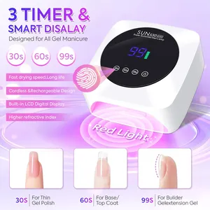 Lámpara Profesional para Uñas: 57 LED, 3 Temporizadores, Sensor Inteligente y Función de Banco de Energía - Luz UV/LED Recargable para Curado de Esmalte en Gel - Product Image 2