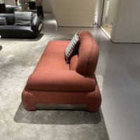 Canapé d'angle de salon de villa en cuir épais personnalisable, design original italien post-moderne, confortable à assis, modèle de designer
