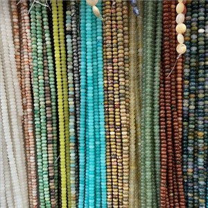 Perles en vrac de jaspe dalmatien naturel, perles de pierres précieuses rondes type abacus et heishi, bracelet de perles de pierres précieuses de guérison - Product Image 5