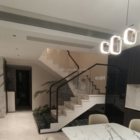 Design moderne et durable Escalier intérieur en bois galvanisé en acier Escalier de villa décoratif à double lisse Escalier droit