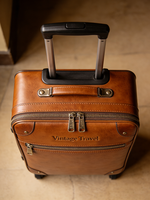 Valise de voyage classique personnalisée en similicuir supérieur, avec roulettes silencieuses et durables, verrouillable, pour bagage à main